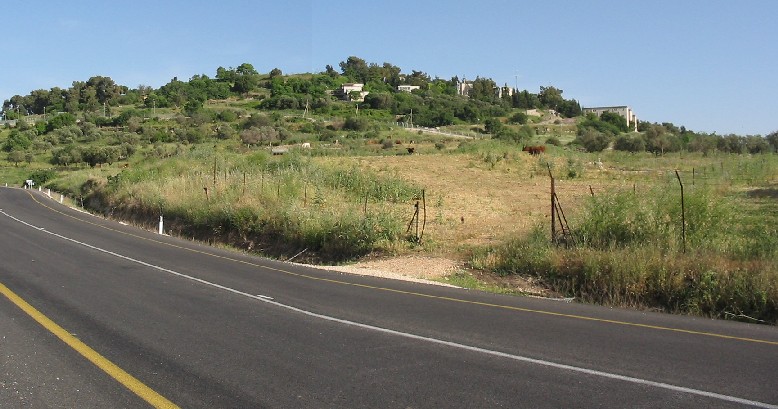 Picture for Sa'sa' Village - Palestine: : منظر لموقع القرية من الجهة الشمالية , الطريق يؤدي غرباً الى البصة, يظهر موقع القرية على تلة 14/5/2003