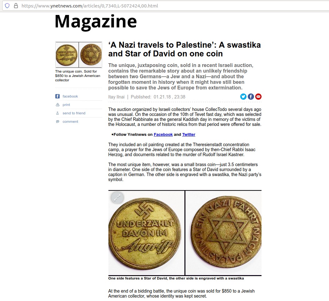 Haavara Nazi Zionist Gold Mendelian 1934-1937