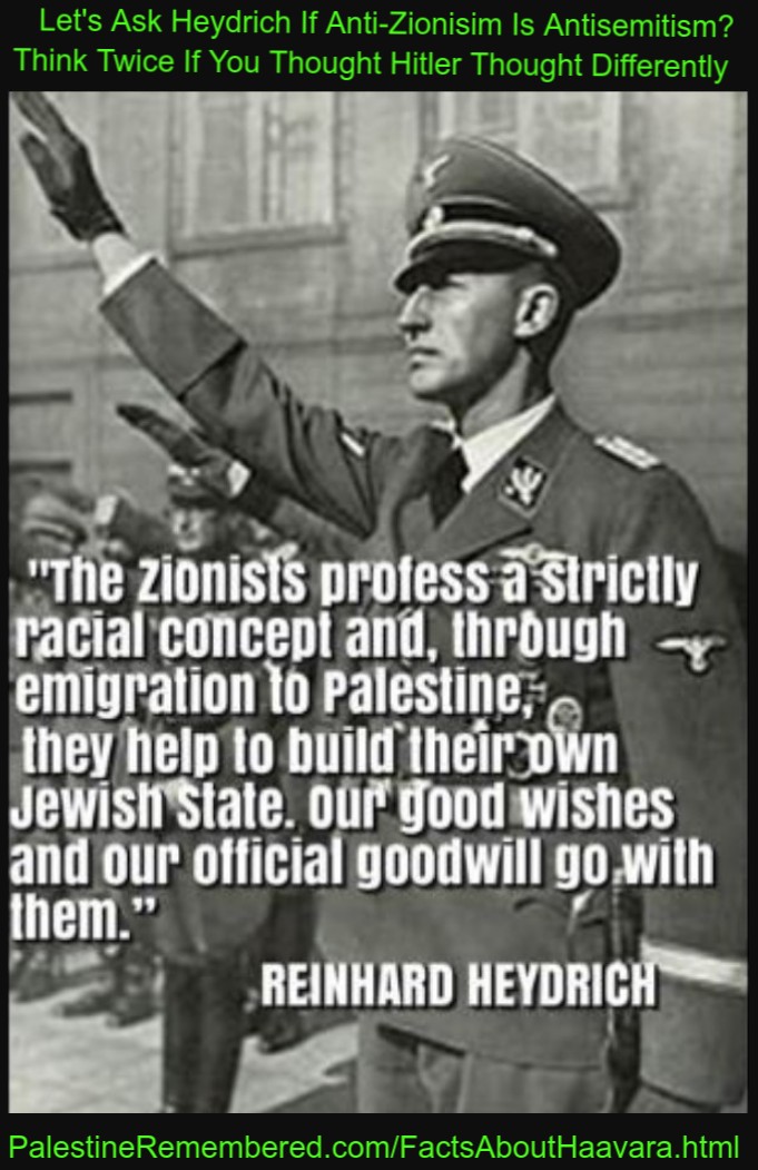 Reinhard Heydrich on Zionism and how it's comparable to German National Socialism