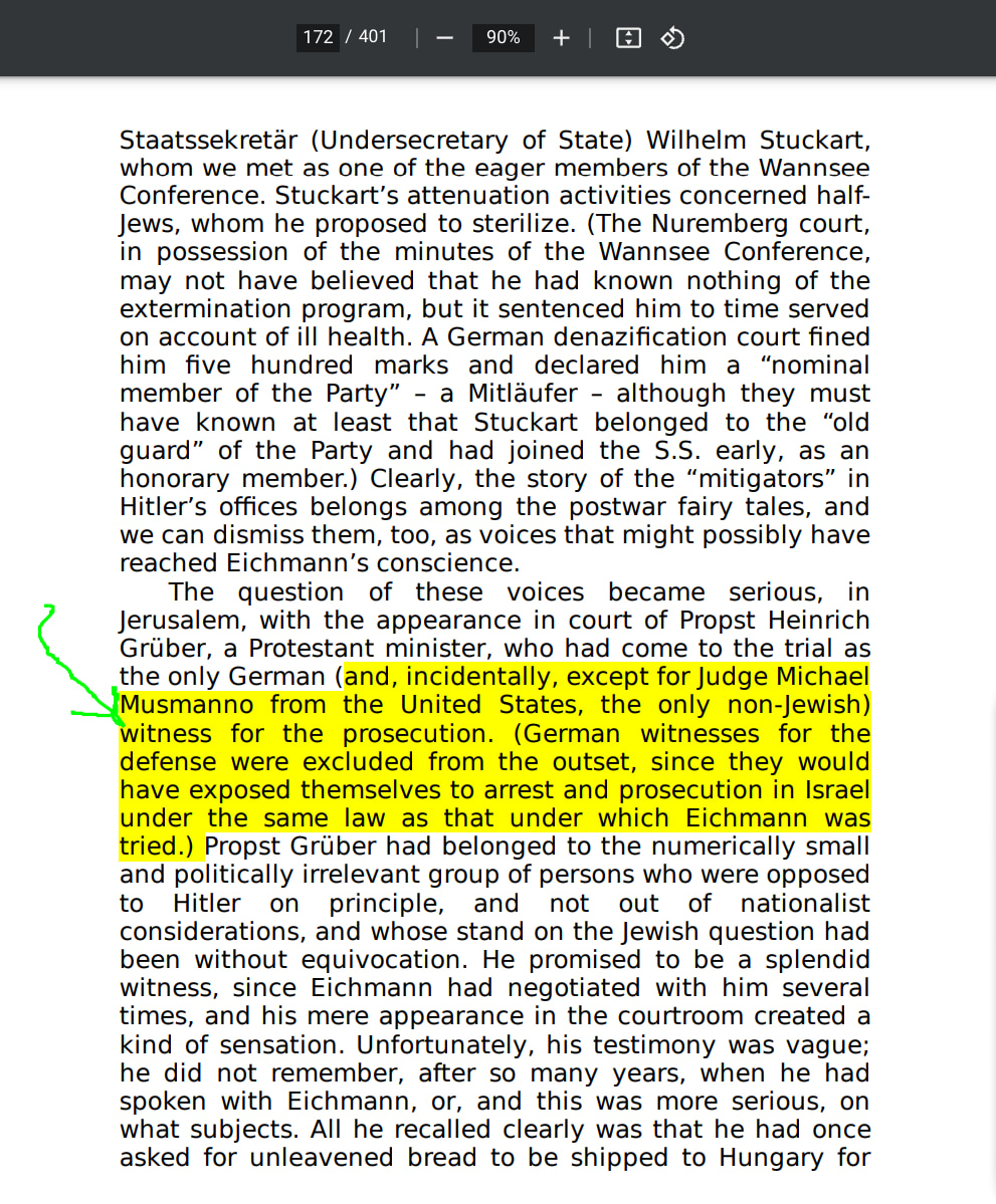 Eichmann in Jerusalem, A Report On The Banality Of Evil by Hannah Arendt page 172