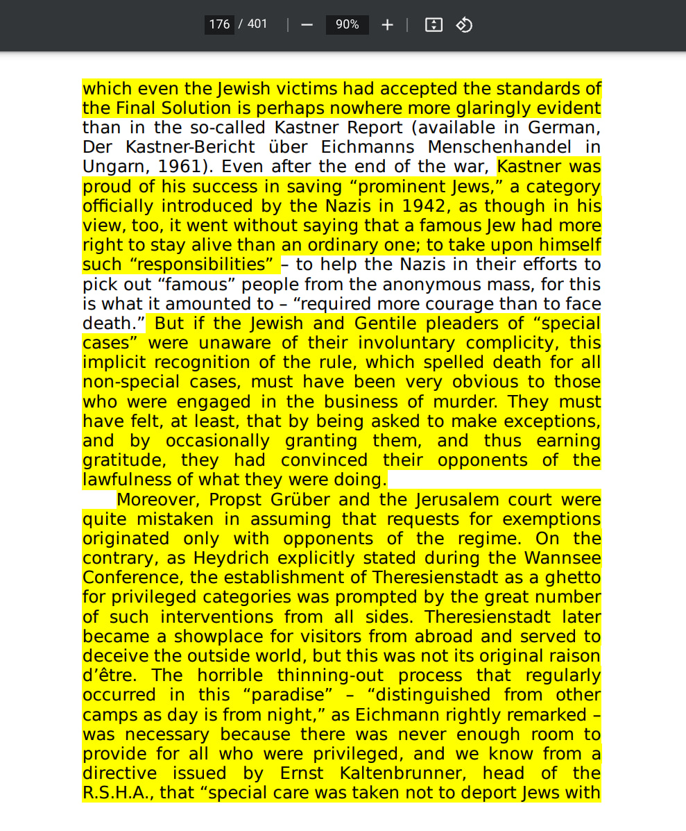 Eichmann in Jerusalem, A Report On The Banality Of Evil by Hannah Arendt page 176