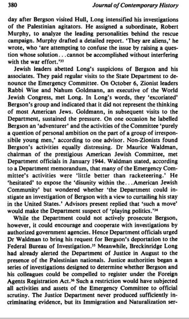 The_Campaign for an American Response To The Nazi Holocaust 1943 - 1945 By Sarah E. Peck page 380