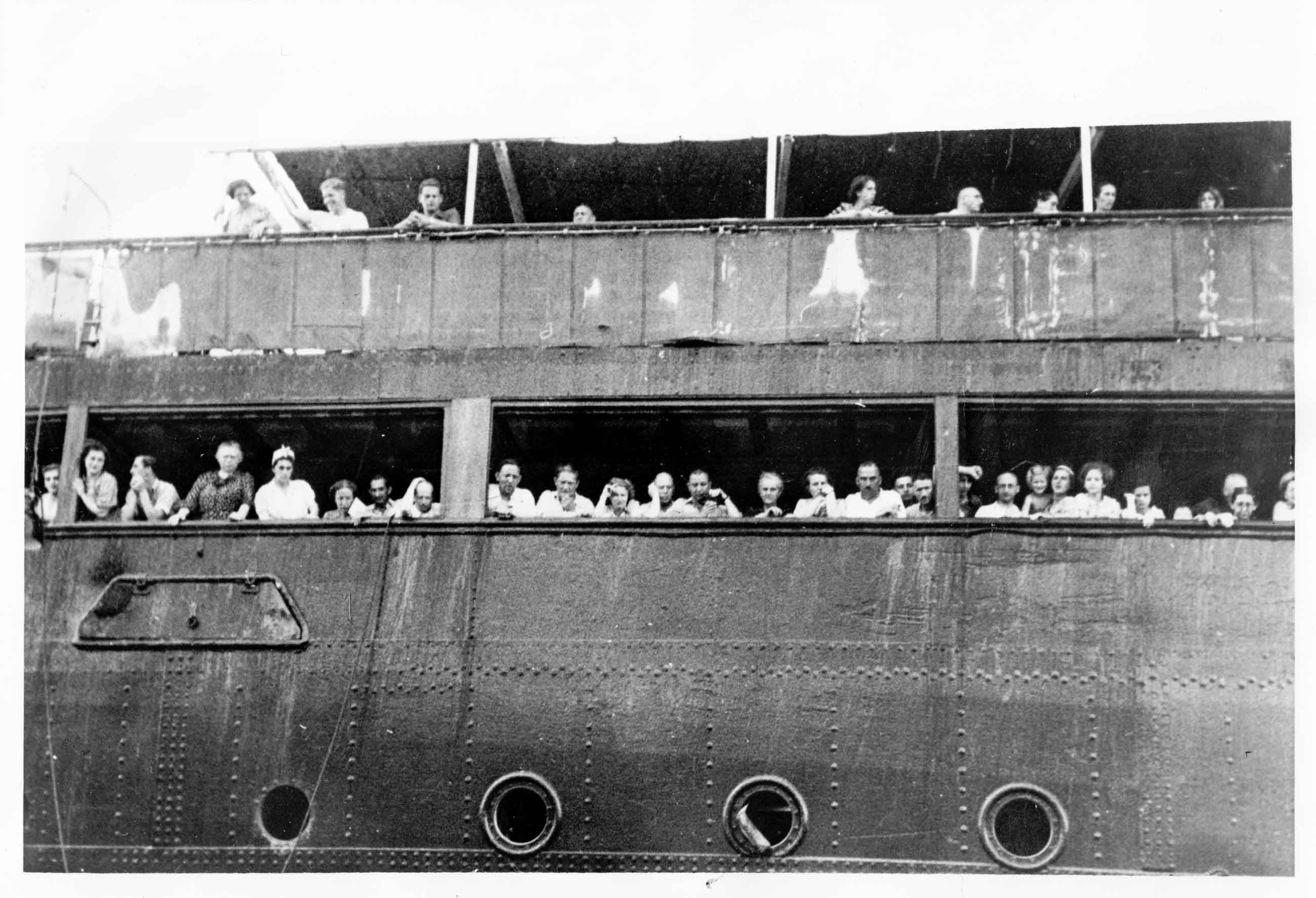   Passengers on the St Louis anchored off Havana June 2 1939